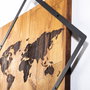 Wallity World 2 - Accesorio decorativo de pared en madera y metal nogal y negro